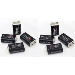 8 rechargeable batteries 6F22 006p 9V Li-ion 600mah jr international - 1