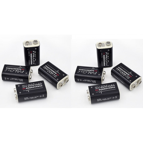 8 baterías recargables 6F22 006P 9V 8.4V 600mAh MN1604 Li-ion 4022 a1604 kr9v jr international - 1