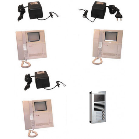 Villa citofono elettronica (1 fotocamera + 2 monitor) porter in bianco e nero home video proiezione jr international - 1