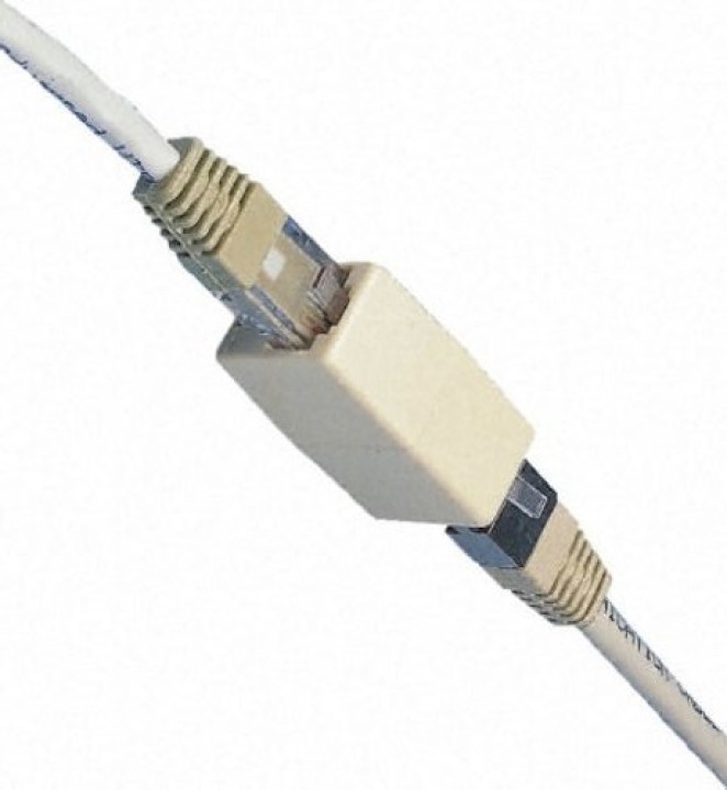 Acoplador de cable modular con conexiones rj45. jr international - 1