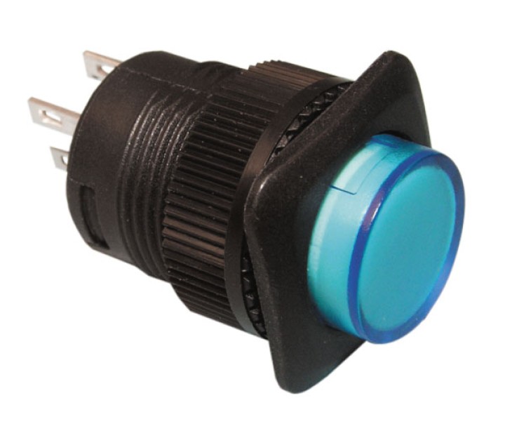 Drucktaster aus (ein) blau beleuchtete led 1a 250v 3a 125v r1394a b velleman jr  international - 1