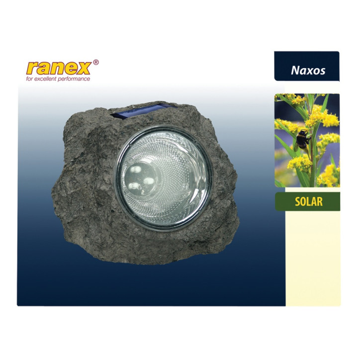 Led solar strahler im felsen, aus plastik jr international - 1