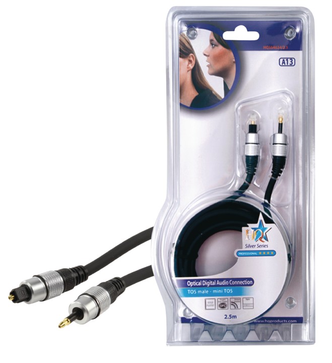 Cavo audio digitale Toslink m ottico 3,5 m Toslink maschio ottico 3,5 millimetri 2.50m maschio nedis - 2