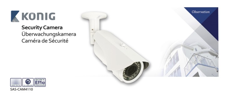 CCTV-Kamera Kugel 700 TVL Sony HAD CCD Effio weiß Konig sas-cam4110 nedis - 4