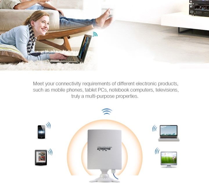 antenna Wifi amplificata 80dbi 6600mw 2.4GHz 150Mbps KASENS N9600 jr  international - 7