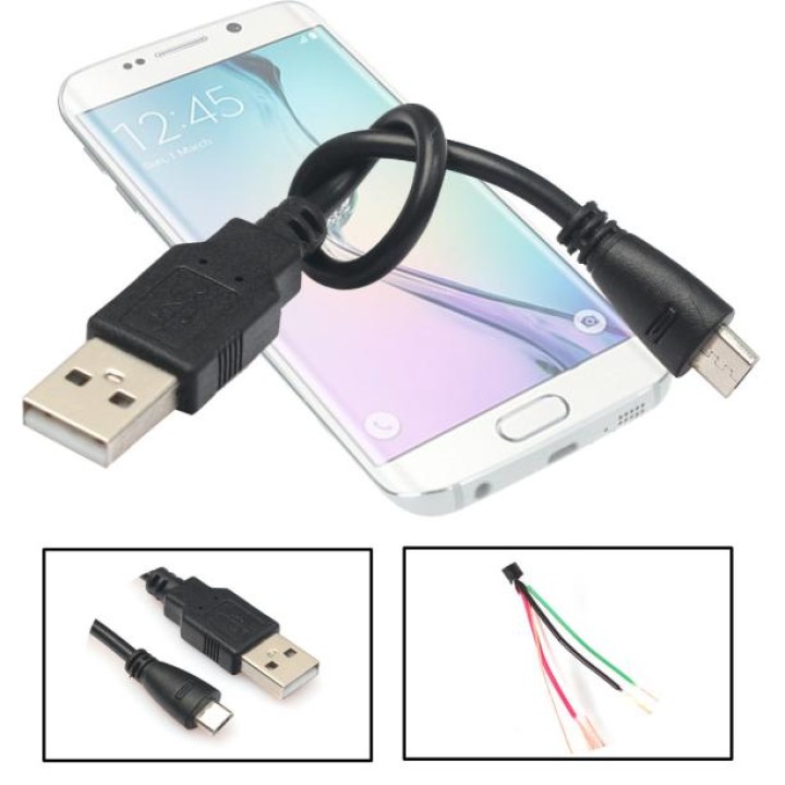 câble adaptateur USB 2.0 A Mâle cordon Micro B Mâle 20cm samsung galaxy s7 Edge jr international - 1