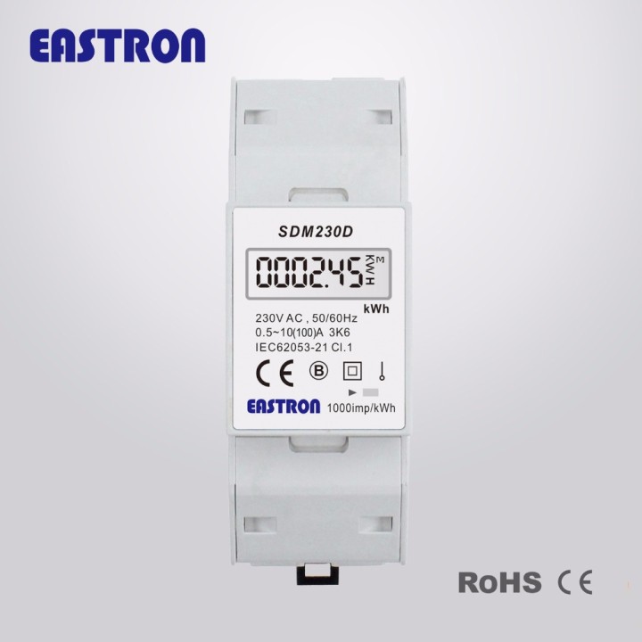 Kwh metro monofase 80 bis, montaggio su guida din 2 moduli emdin02 jr international - 2