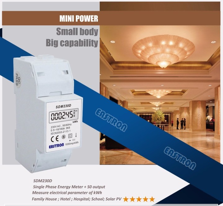 Kwh metro monofase 80 bis, montaggio su guida din 2 moduli emdin02 jr international - 4