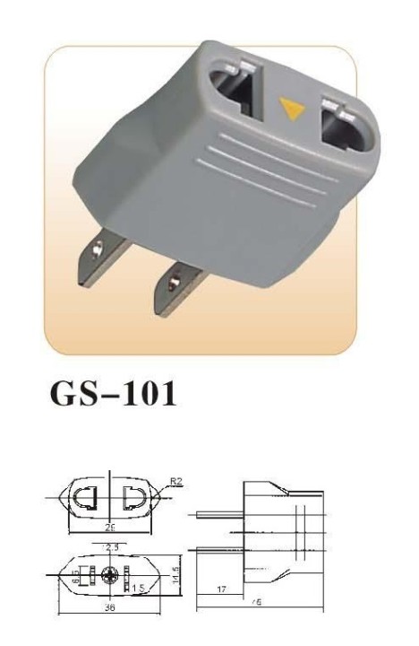 Outlet usa canada europe converter euro / american japan usa travel adapter dc shoes - 2