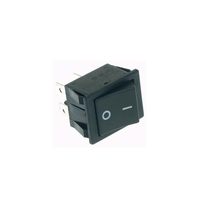 Interruptor de potencia basculante 10a 250v dpst on off tecla negra i o jr  international - 3