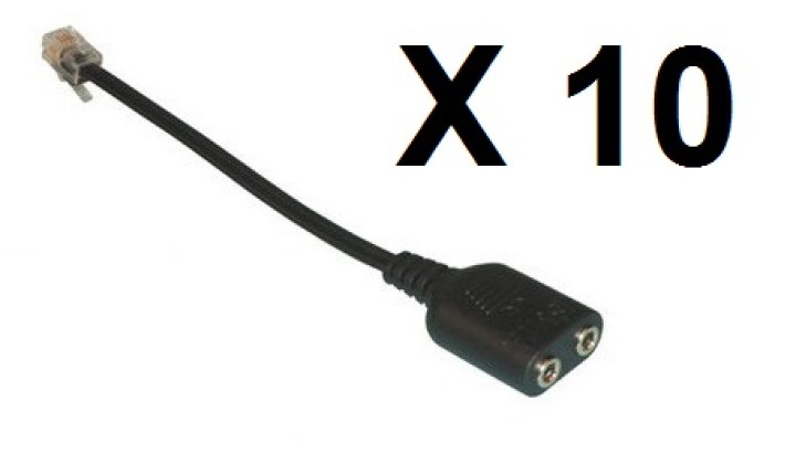 10 X phone adaptor 3.5mm to RJ9 Audio Adapter Cable - 3.5mm audio female socket to RJ9 Modular Plug Adapter Cable for connecting