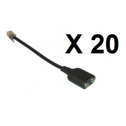 20 X phone adaptor 3.5mm to RJ9 Audio Adapter Cable - 3.5mm audio female socket to RJ9 Modular Plug Adapter Cable for connecting