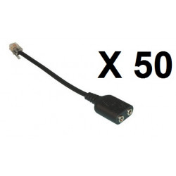 50 X phone adaptor 3.5mm to RJ9 Audio Adapter Cable - 3.5mm audio female socket to RJ9 Modular Plug Adapter Cable for connecting