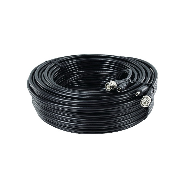 Cordon coaxial rg59 30m con enchufe bnc+alimentacion jack hembra hacia jack alim macho cable camara jr international - 1