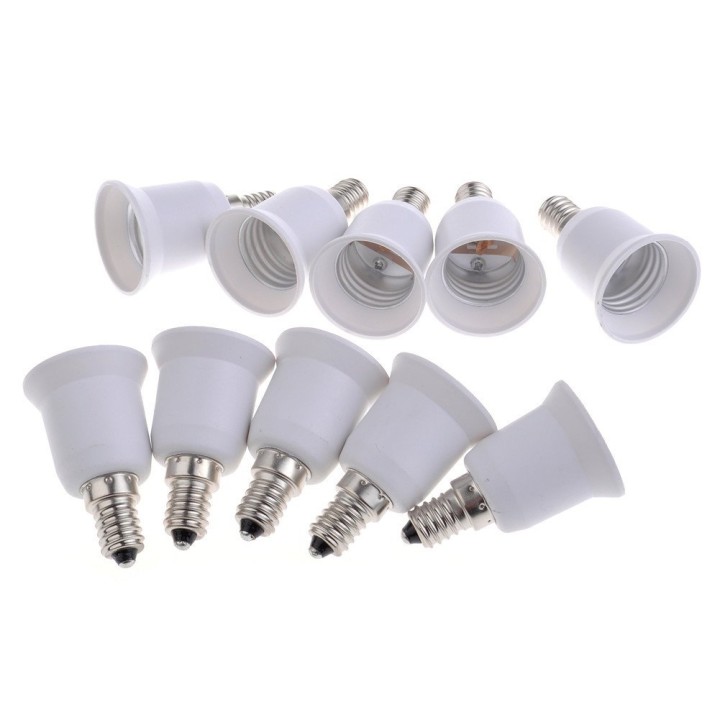 10 E14 adaptador convertidor lámpara portalámparas e27 ha llevado adaptación 220v 12v 24v 48v jr international - 4