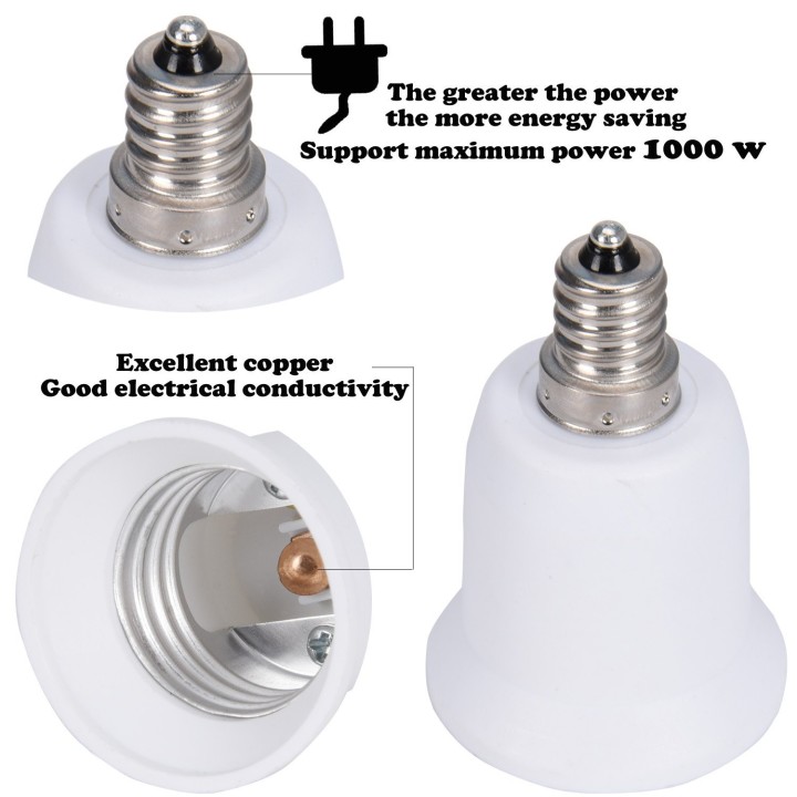 5 E14 adattatore convertitore lampada portalampada e27 ha portato adattamento 220v 12v 24v 48v jr international - 1