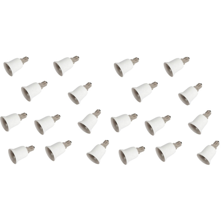 20 E14 adaptador convertidor lámpara portalámparas e27 ha llevado adaptación 220v 12v 24v 48v jr international - 1
