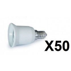 50 E14 adaptador convertidor lámpara portalámparas e27 ha llevado adaptación 220v 12v 24v 48v jr international - 1