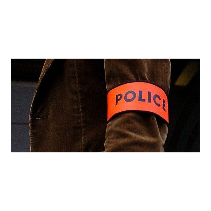 Armbinde fur polizei farbe orange fluoreszierend mit klettverschluss armbinde sicherheit armbinde jr international - 1