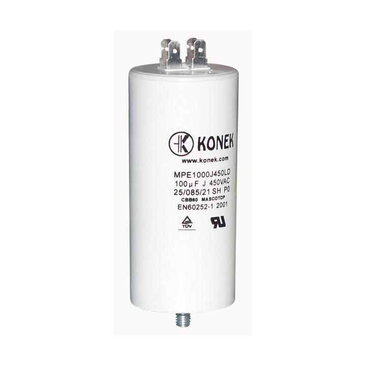 Capacitor 100 mf micro farad 450v 50 60 hz universal motor start capacitor with am terminal w1 11008 jr international - 1