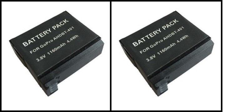 Lot de 2 batteries 1160mah 3.8v ahdbt-401 ahdbt401pour camera gopro Hero4 jr international - 1