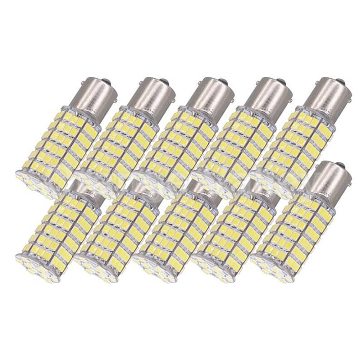 10 x 12v led bulb ba15s 120 6w 7w auto 3528 1210 smd white light beacon jr international - 5