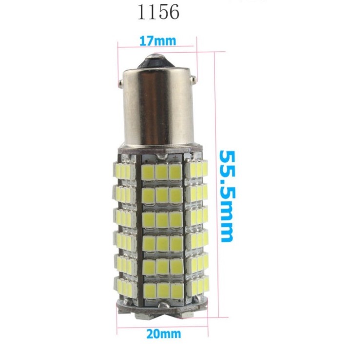 20 x 12v led bulb ba15s 120 6w 7w auto 3528 1210 smd white light beacon jr international - 1