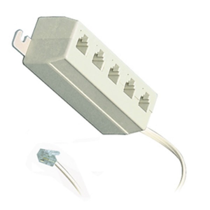 5-way phone telephone line jack plug outlet socket splitter adapter 4 3 2 1 RJ11 jr international - 1