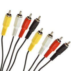 Cable 1,2m 4 rca macho a 4 rca macho cable cables rca macho hacia macho cables alarmas sistema seguridad velleman - 10