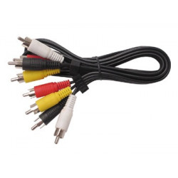 Cable 1,2m 4 rca macho a 4 rca macho cable cables rca macho hacia macho cables alarmas sistema seguridad velleman - 1