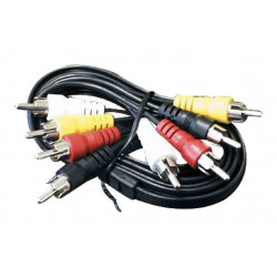 Cable 1,2m 4 rca macho a 4 rca macho cable cables rca macho hacia macho cables alarmas sistema seguridad velleman - 2