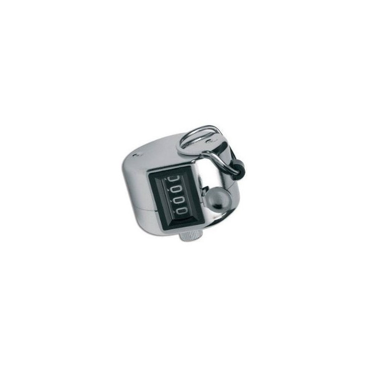 Chrome mechanical 4 digit counts 0-9999 hand held manual tally counter clicker golf velleman - 1