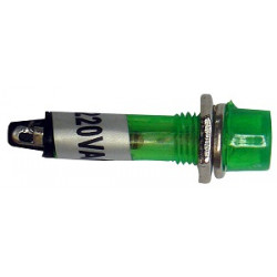 Green led indicator lamp light 220v light miniature 7mm diameter hole 230v 240v jr international - 1