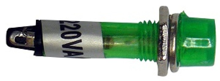Led verde indicatore lampada luce luce in miniatura 220v 7 millimetri diametro del foro 230v 240v jr international - 1