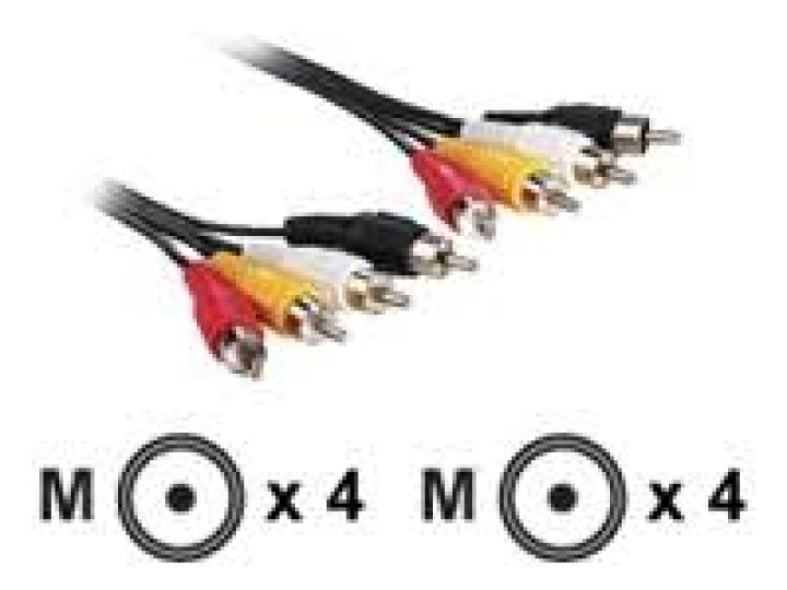 Schnur 4xrca stecker 4xrca stecker 1.2m schnur schnur schnur sicherheitstechnik velleman - 8