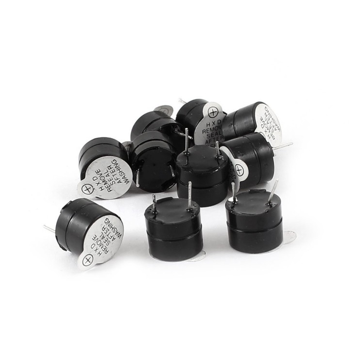 10 X Activebuzzer alarm 1.5v 3v 6v 9v 12v sounder 92db pins 12x9. 5mm rohs tone alarm ringer jr international - 1