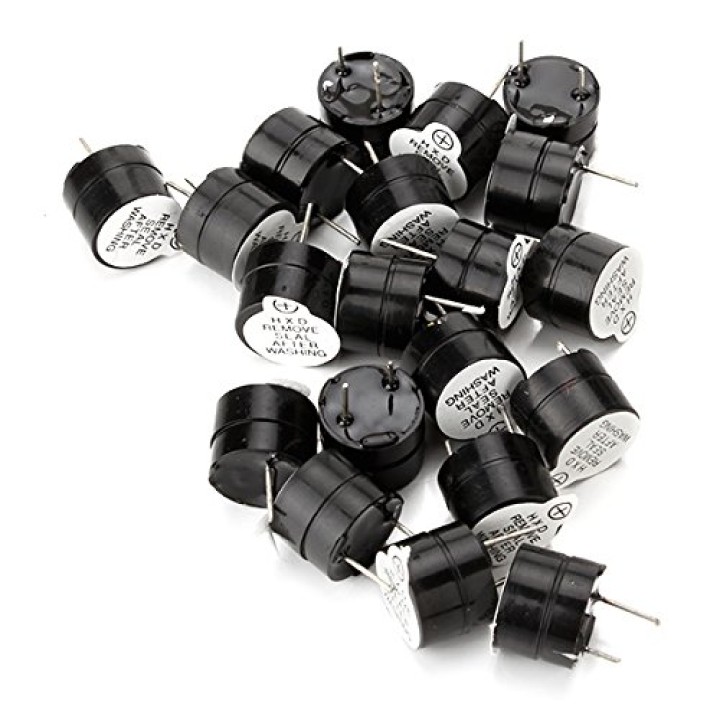 20 X Activebuzzer alarm 1.5v 3v 6v 9v 12v sounder 92db pins 12x9. 5mm rohs tone alarm ringer jr international - 3