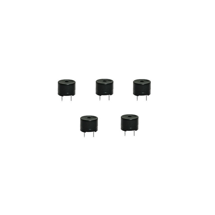 5 X Activebuzzer alarm 1.5v 3v 6v 9v 12v sounder 92db pins 12x9. 5mm rohs tone alarm ringer jr international - 1