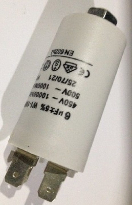 Condensador 6 micro farad 450v 50 60 hz condensador de arranque motor universal a borne w1 11006 jr international - 1
