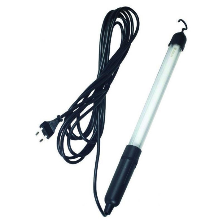 Lampada elettrica portatile fluorecente 8w 220v hermetico + 5 metri cavo per garage negozio casa hella - 1