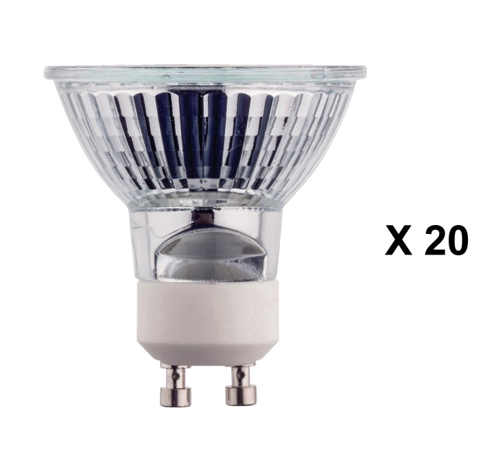 20 X lámpara electrica iluminacion halógena gu10 50w 230v iluminaciones electricas lamparas halogenas jr international - 1