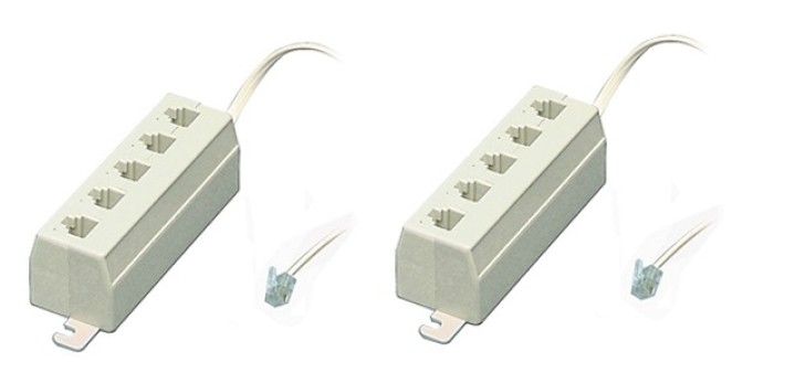 2 X 5-way phone telephone line jack plug outlet socket splitter adapter 4 3 2 1 RJ11 jr international - 1
