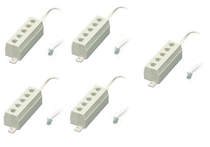 5 X Striscia di telefono rj11 rj11 maschio a 5 femminile-0030 socket come cavo telefonico jr international - 1