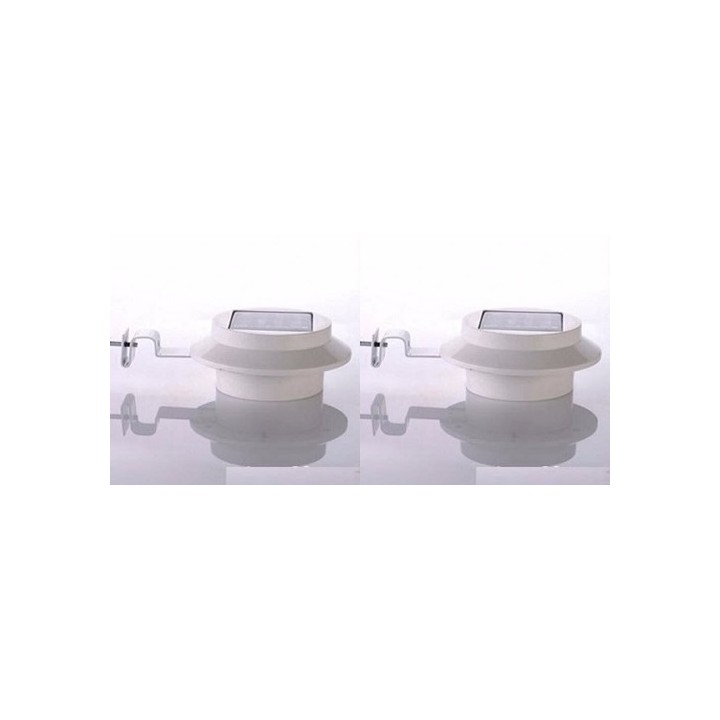 2 X luce 3 LED bianco luminoso giardino ha condotto solare esterna impermeabile del giardino di lampada da parete percorso per p