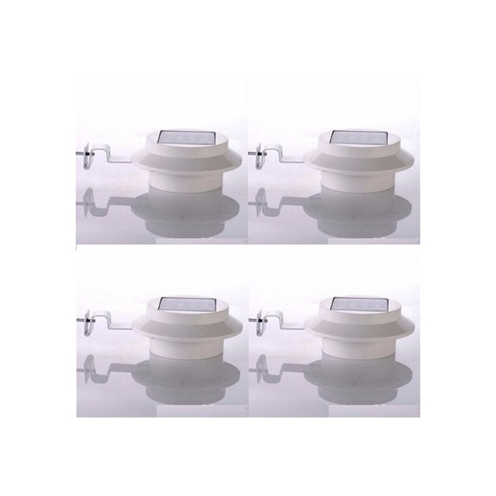 4 X luce 3 LED bianco luminoso giardino ha condotto solare esterna impermeabile del giardino di lampada da parete percorso per p