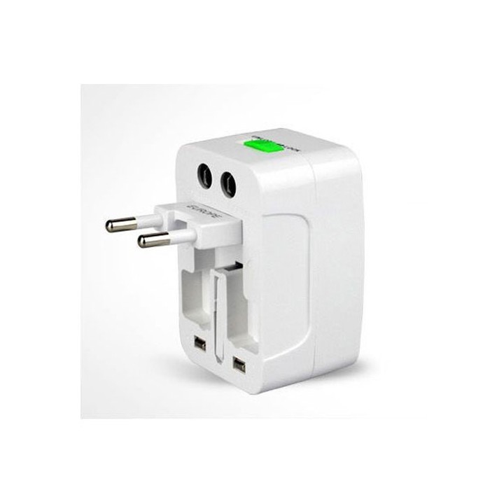 Adattatore 2 USB presa elettrica viaggio 150 paesi europa america usa gran bretagna uk australia jr international - 8