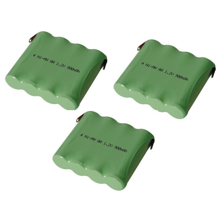 3 X Ni mh pack 4.8v 900mah mit lotfahnen jr international - 1