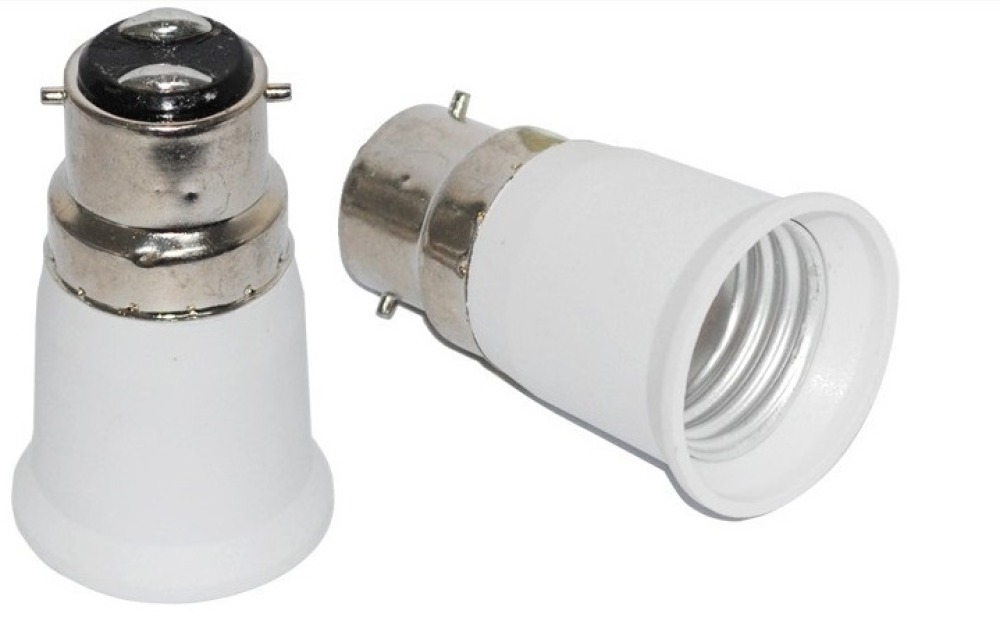 2 b22 a e27 adattatore convertitore portalampada lampada led 12v 24v 48v 220v presa di adattamento hestec - 1