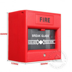Pulsador bajo cristal a romper para central alarma incendio deteccione incendios alarmas socorro albano - 2