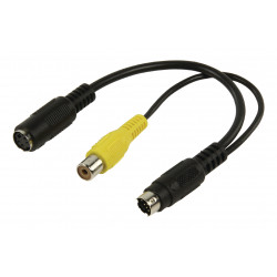 Kabel S-Video-Mini-DIN-7-Pin-Stecker - weiblich + S-Video-Cinch-Video-Buchse 0,10 m schwarz nedis - 1